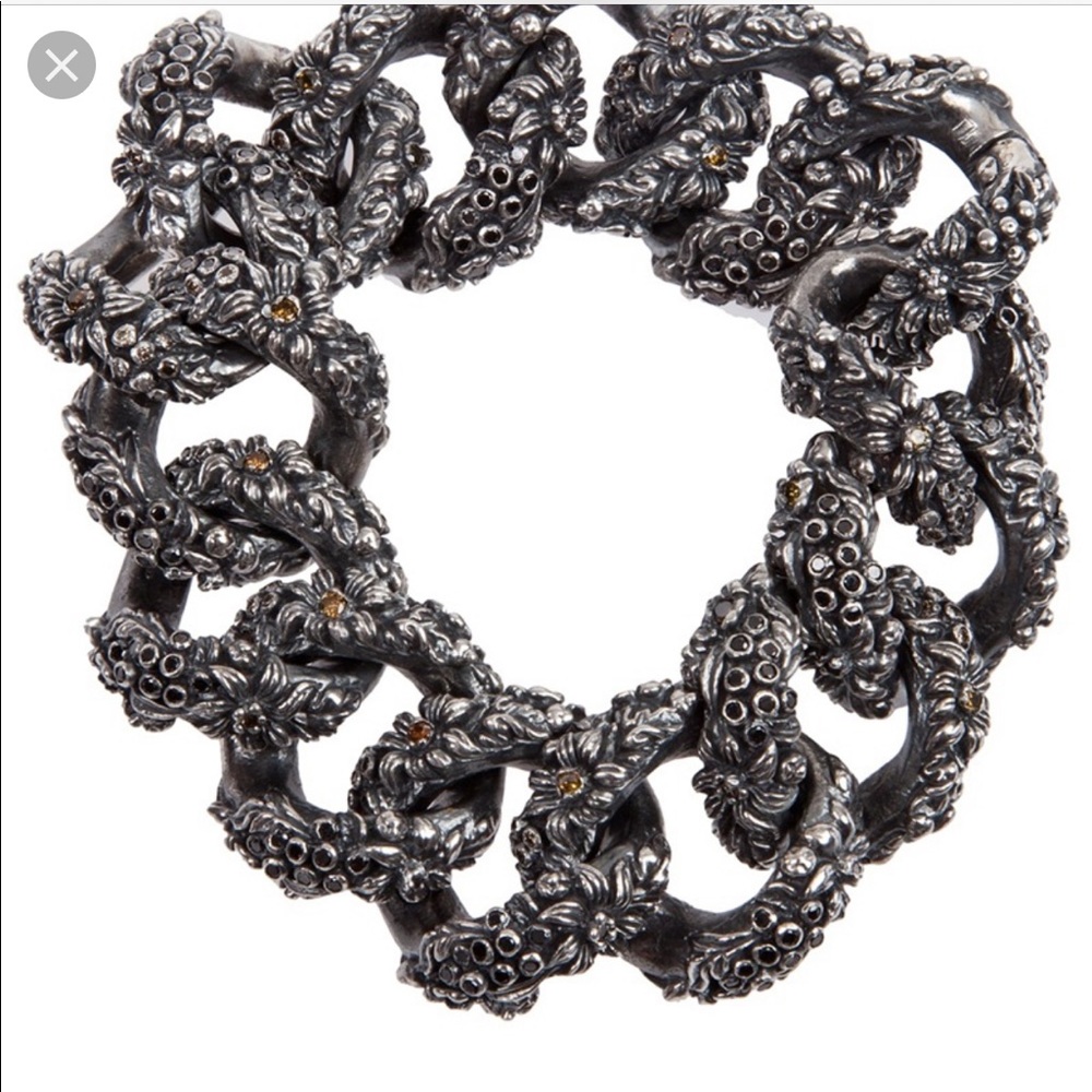 👀 for Sterling floral link bracelet
